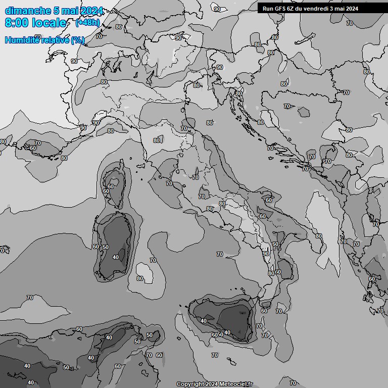 Modele GFS - Carte prvisions 