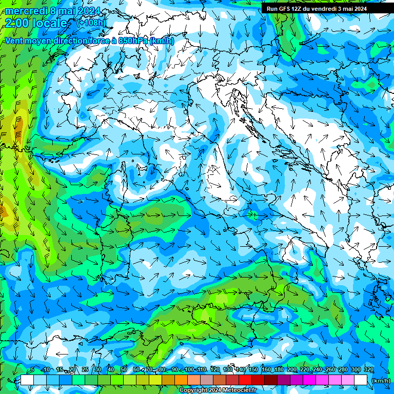 Modele GFS - Carte prvisions 