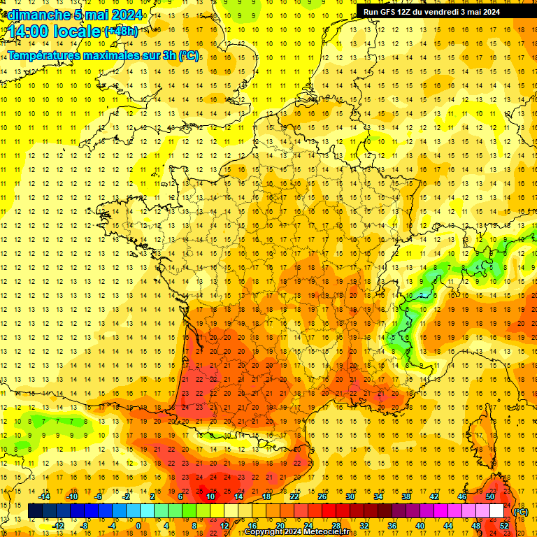 Modele GFS - Carte prvisions 