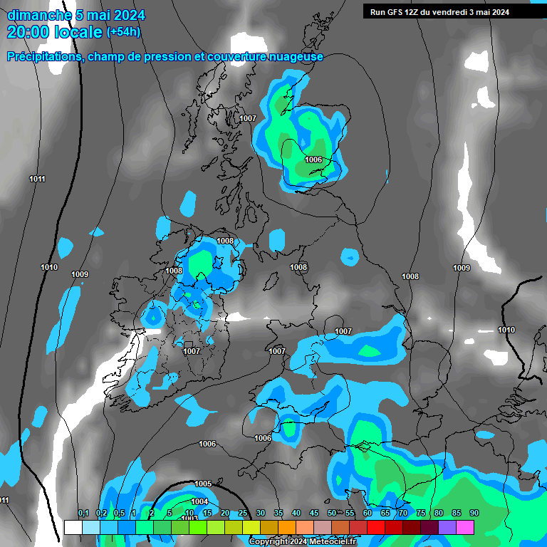 Modele GFS - Carte prvisions 