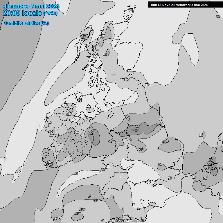 Modele GFS - Carte prvisions 