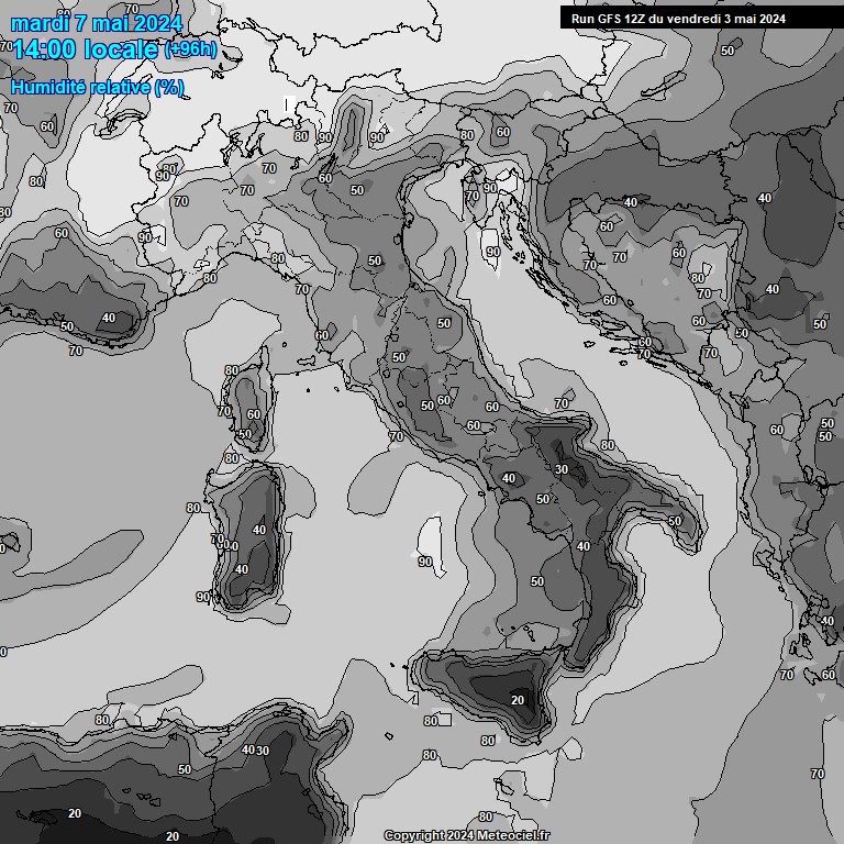 Modele GFS - Carte prvisions 