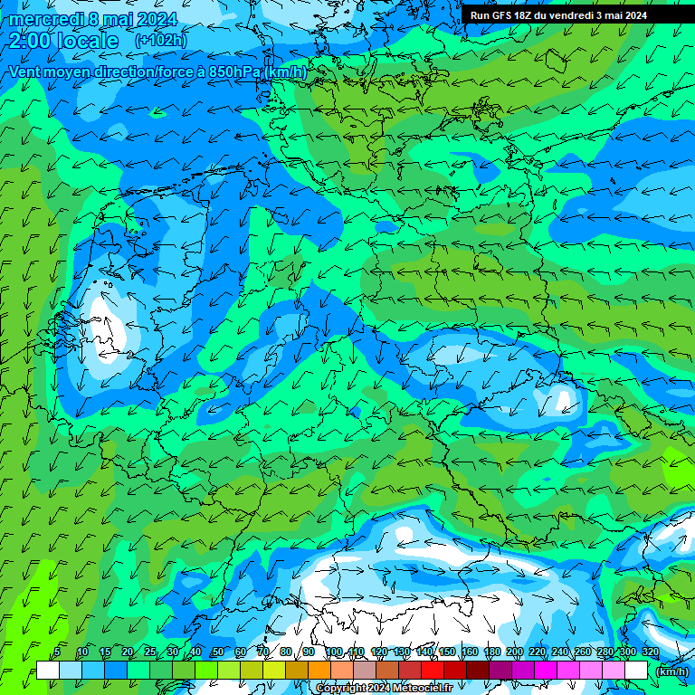 Modele GFS - Carte prvisions 