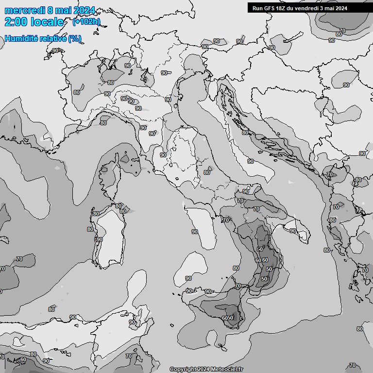 Modele GFS - Carte prvisions 