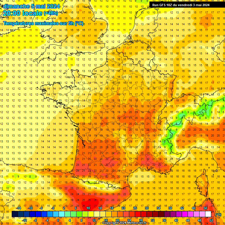 Modele GFS - Carte prvisions 