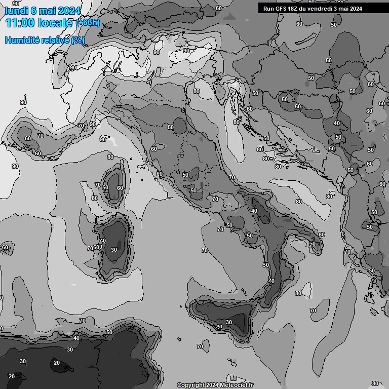 Modele GFS - Carte prvisions 