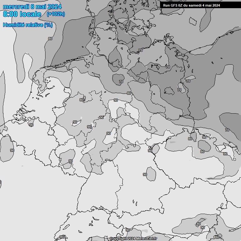 Modele GFS - Carte prvisions 