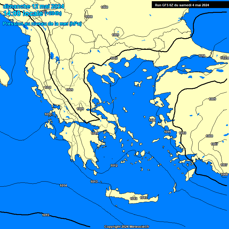 Modele GFS - Carte prvisions 