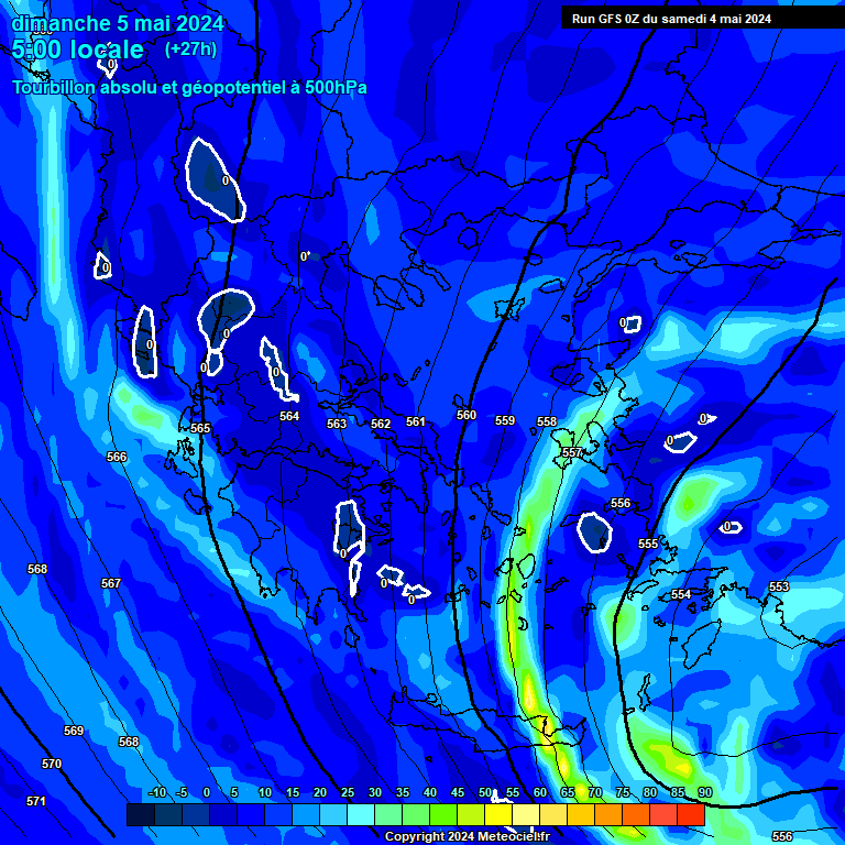 Modele GFS - Carte prvisions 