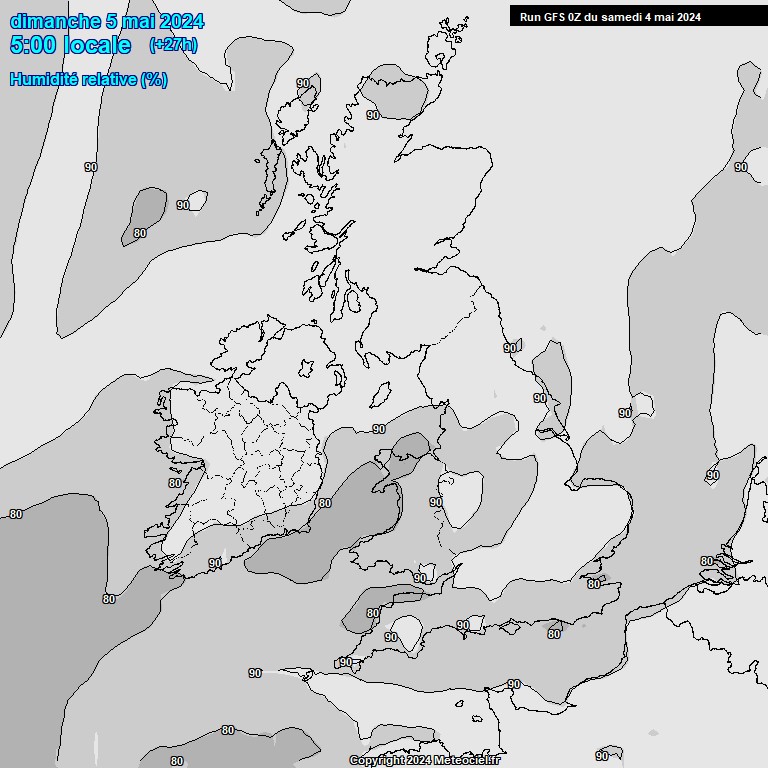 Modele GFS - Carte prvisions 