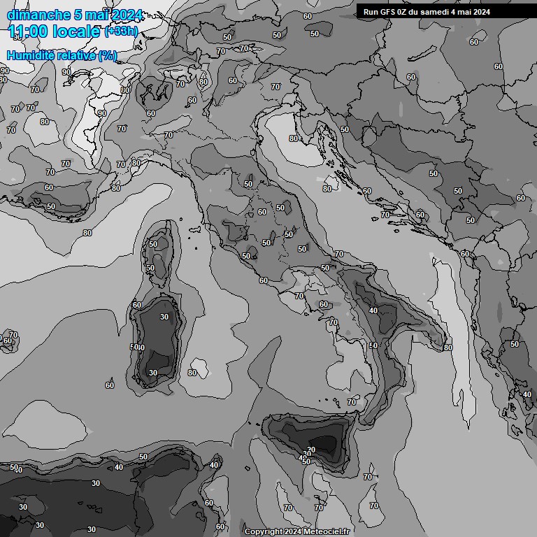 Modele GFS - Carte prvisions 