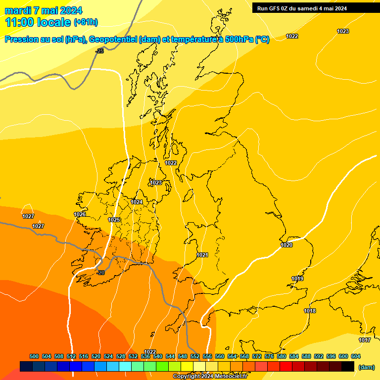 Modele GFS - Carte prvisions 