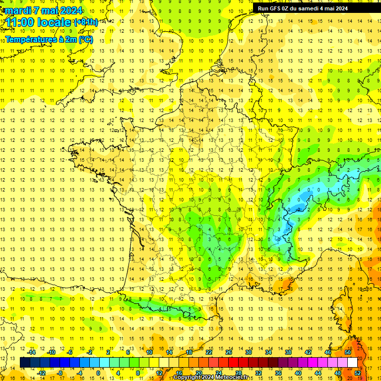 Modele GFS - Carte prvisions 