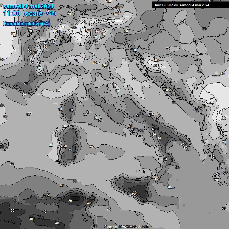 Modele GFS - Carte prvisions 