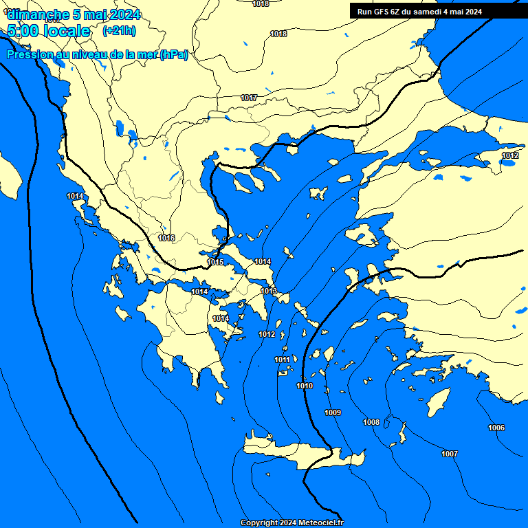 Modele GFS - Carte prvisions 