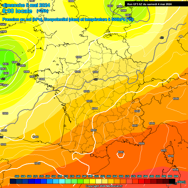 Modele GFS - Carte prvisions 