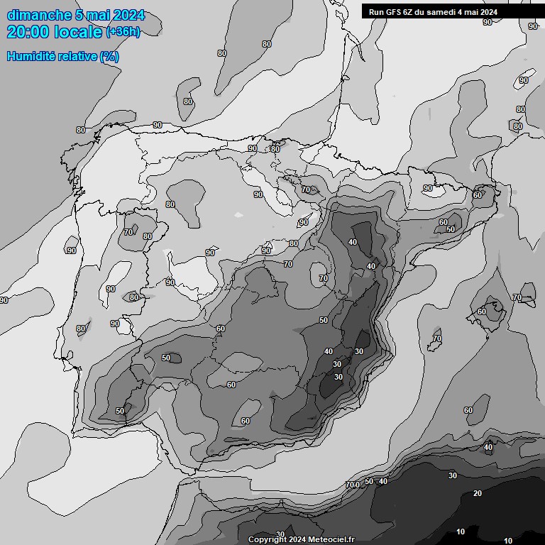 Modele GFS - Carte prvisions 