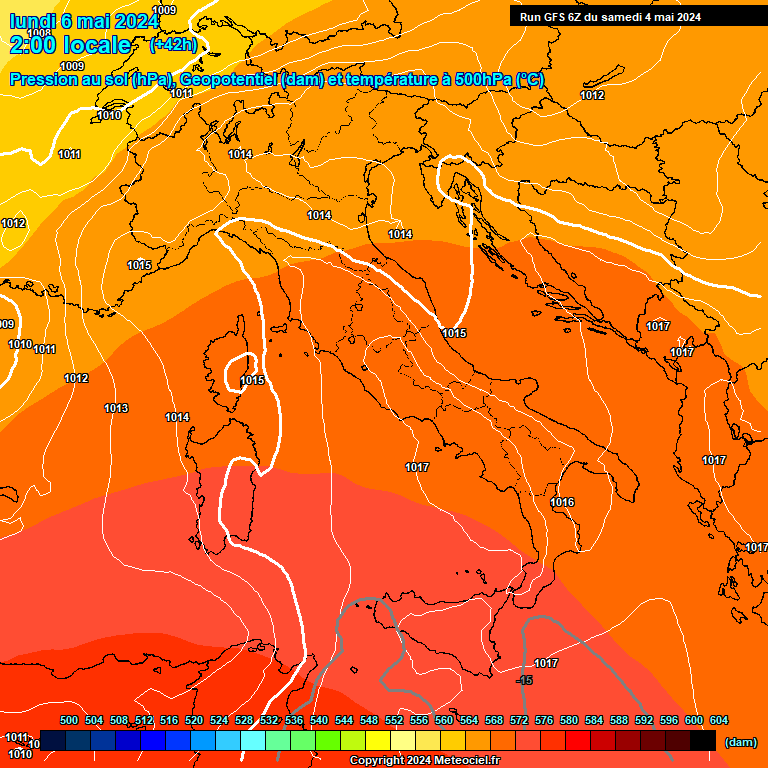 Modele GFS - Carte prvisions 