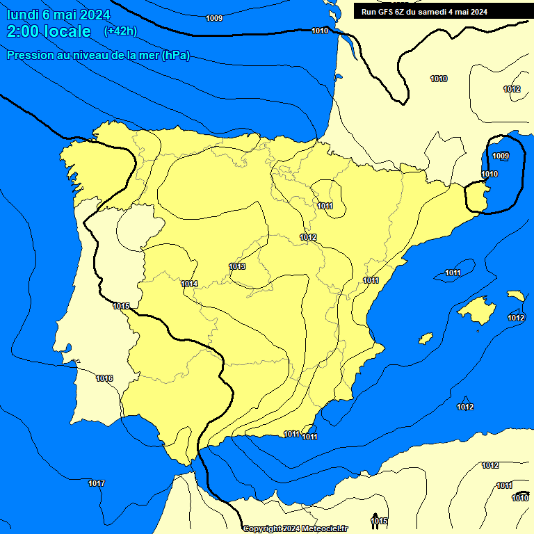 Modele GFS - Carte prvisions 