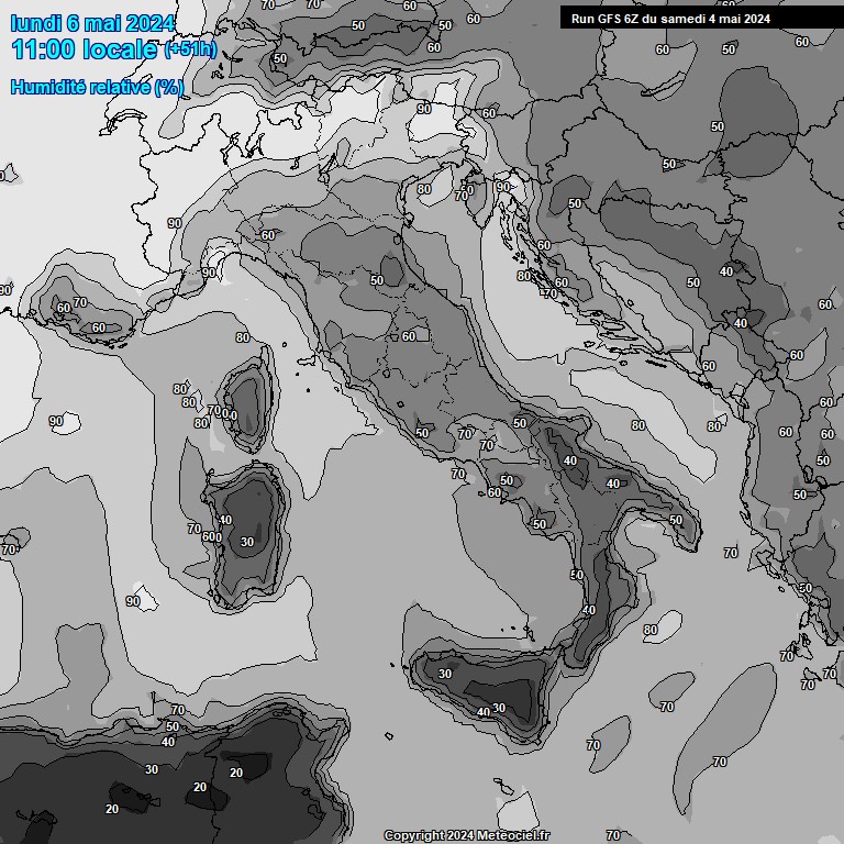 Modele GFS - Carte prvisions 