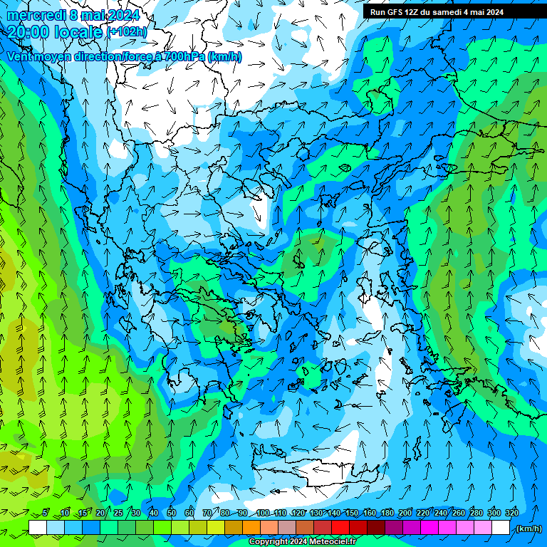 Modele GFS - Carte prvisions 