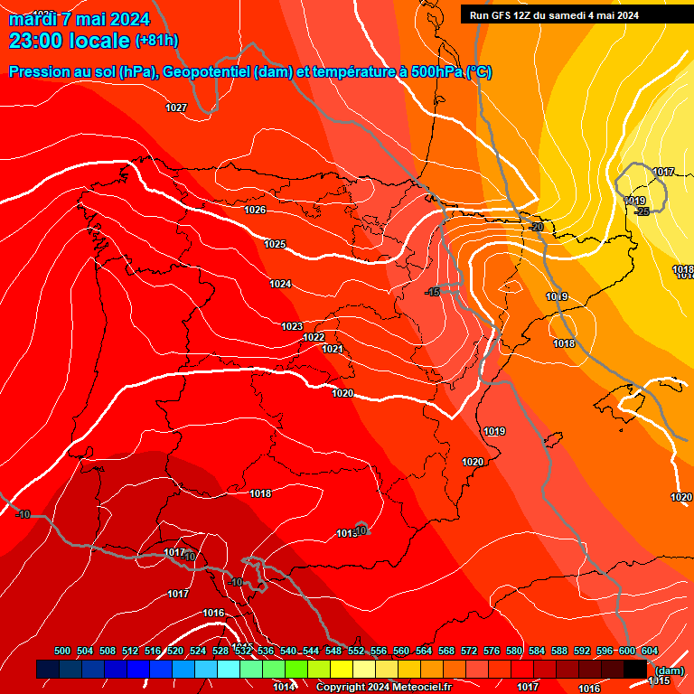 Modele GFS - Carte prvisions 