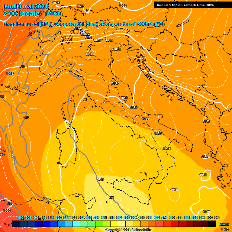 Modele GFS - Carte prvisions 