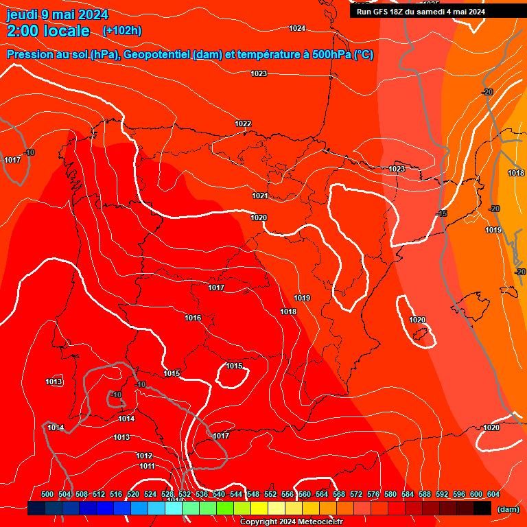 Modele GFS - Carte prvisions 