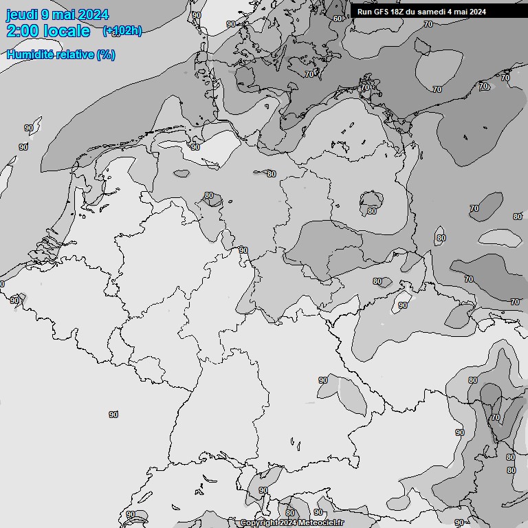 Modele GFS - Carte prvisions 