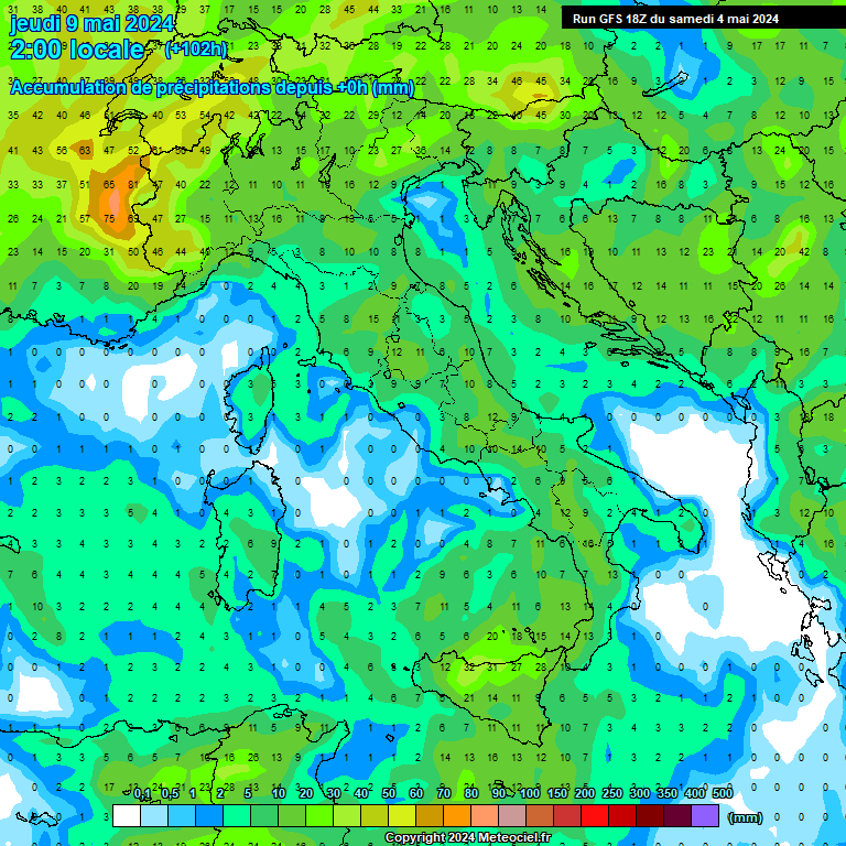 Modele GFS - Carte prvisions 