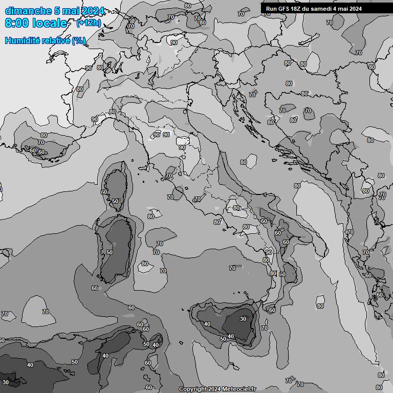 Modele GFS - Carte prvisions 