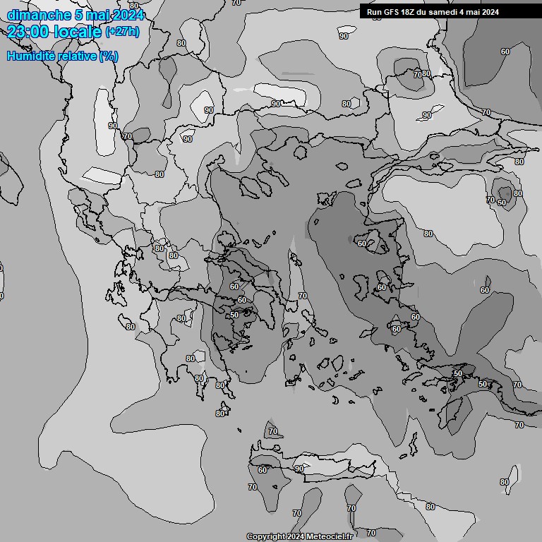 Modele GFS - Carte prvisions 