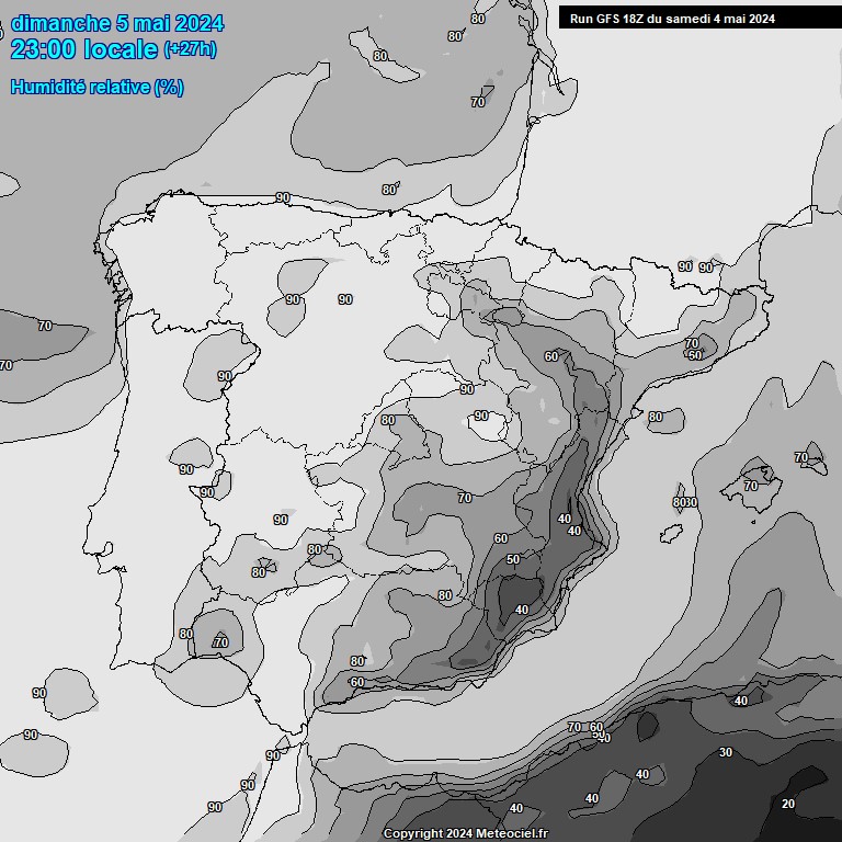 Modele GFS - Carte prvisions 