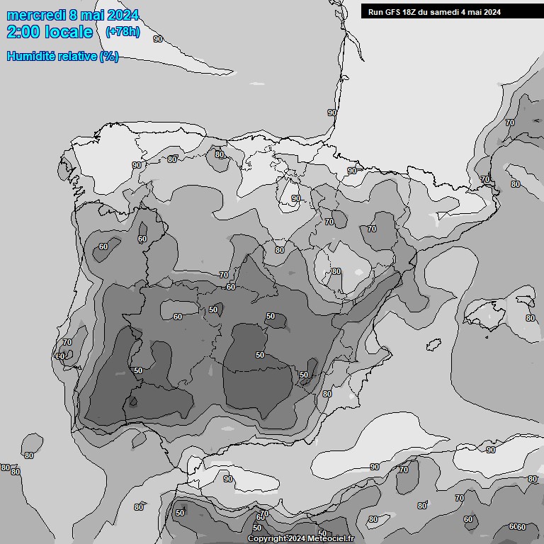 Modele GFS - Carte prvisions 