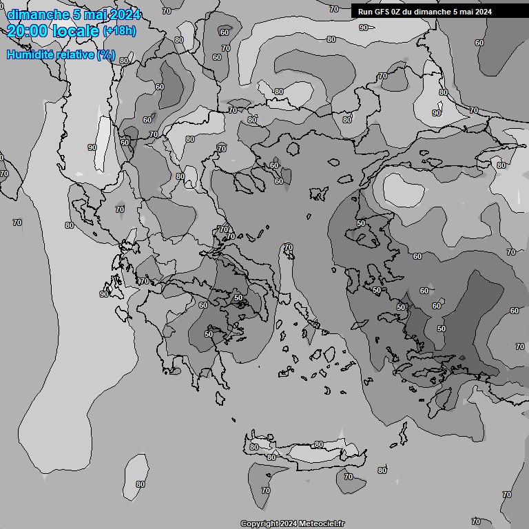 Modele GFS - Carte prvisions 