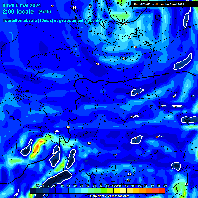 Modele GFS - Carte prvisions 