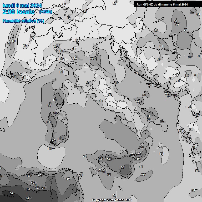 Modele GFS - Carte prvisions 