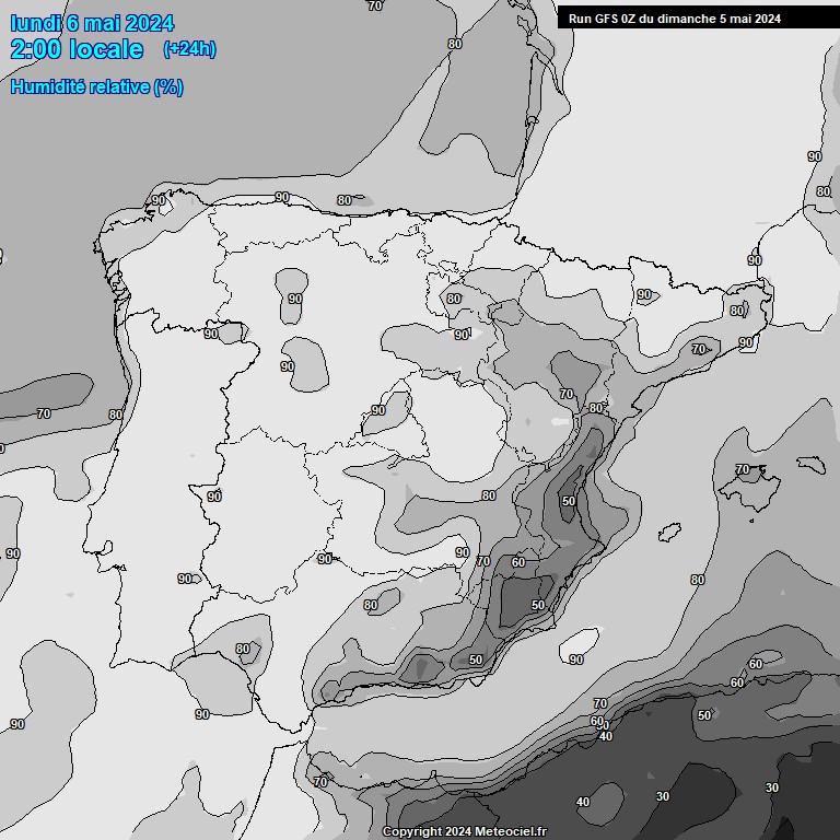 Modele GFS - Carte prvisions 