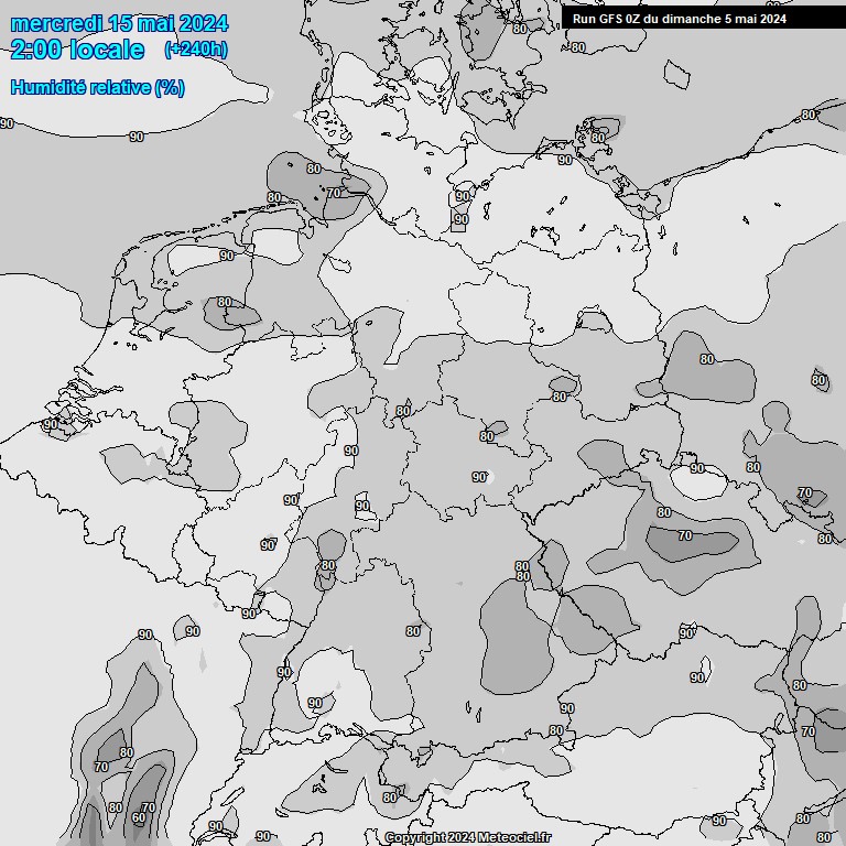 Modele GFS - Carte prvisions 