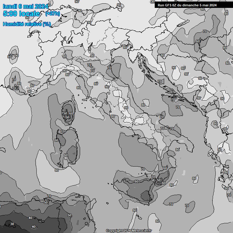 Modele GFS - Carte prvisions 