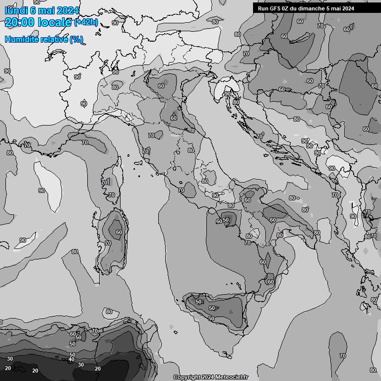 Modele GFS - Carte prvisions 