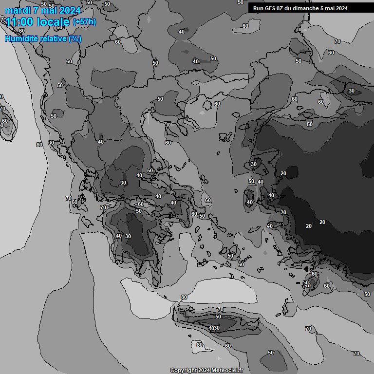 Modele GFS - Carte prvisions 