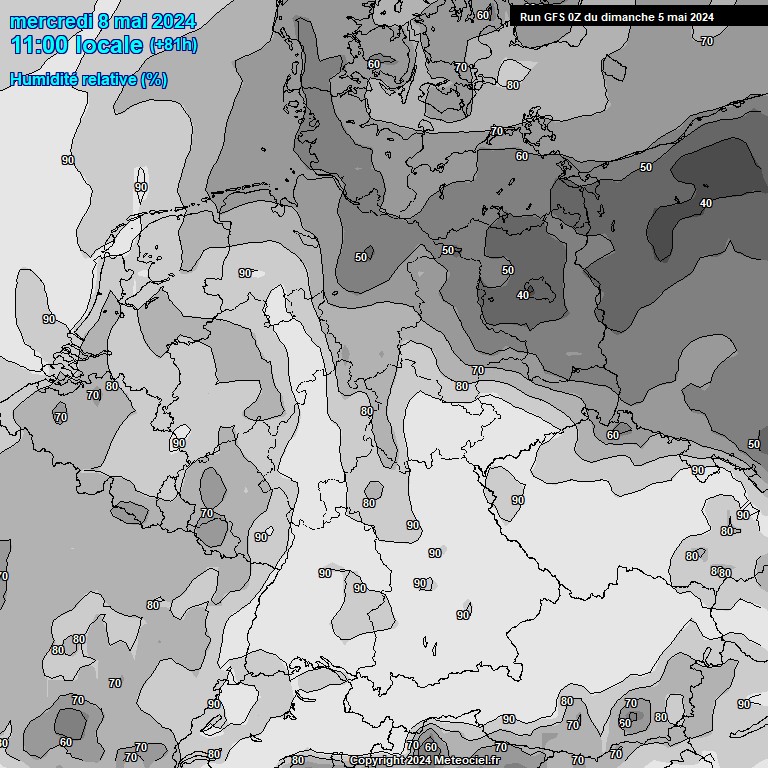 Modele GFS - Carte prvisions 