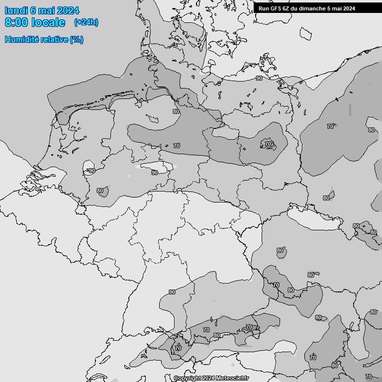 Modele GFS - Carte prvisions 