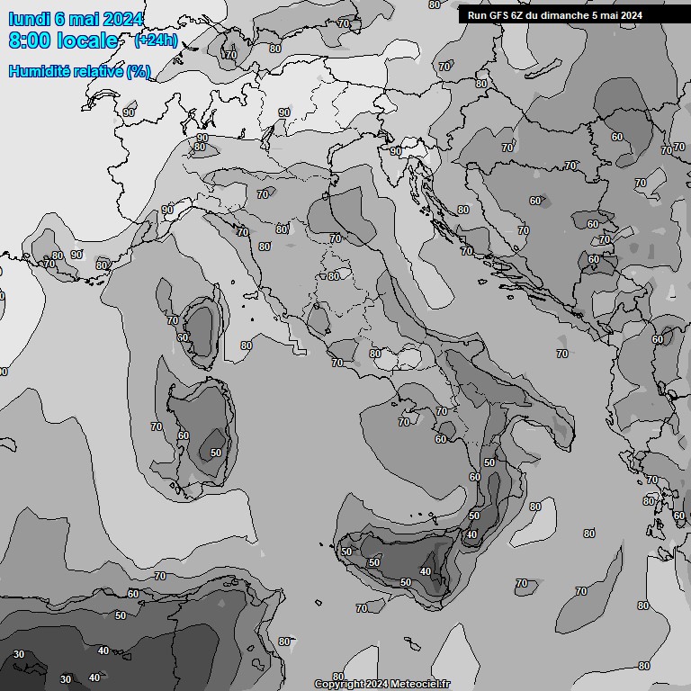 Modele GFS - Carte prvisions 