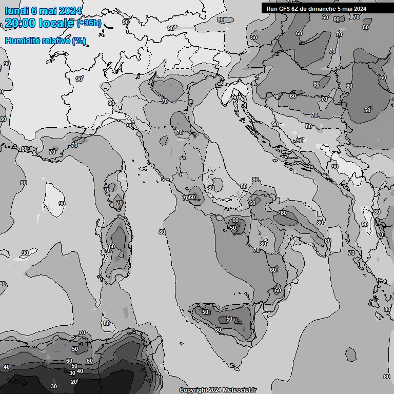 Modele GFS - Carte prvisions 