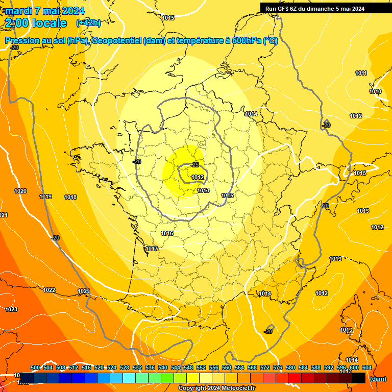 Modele GFS - Carte prvisions 