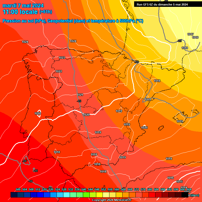 Modele GFS - Carte prvisions 