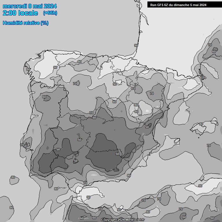 Modele GFS - Carte prvisions 