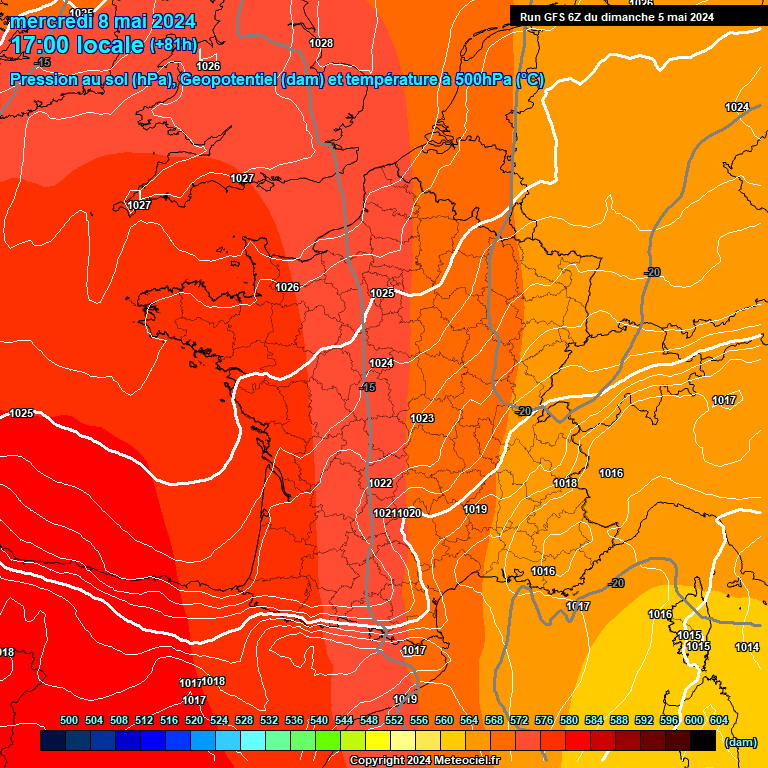 Modele GFS - Carte prvisions 